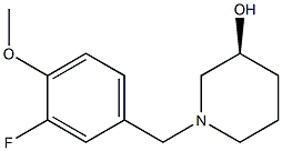 (3S)-1-(3-fluoro-4-methoxybenzyl)piperidin-3-ol Struktur