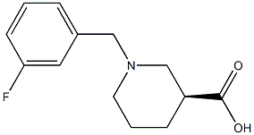 (3S)-1-(3-fluorobenzyl)piperidine-3-carboxylic acid Struktur