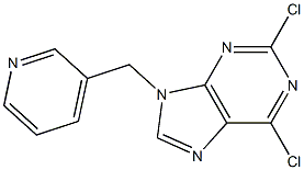 2,6-dichloro-9-(pyridin-3-ylmethyl)-9H-purine Struktur