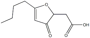 (5-Butyl-3-oxo-2,3-dihydrofuran-2-yl)-acetic acid Struktur