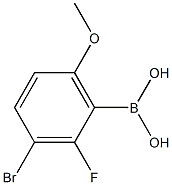 3-Bromo-2-fluoro-6-methoxyphenylboronicacid Struktur