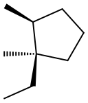 1,cis-2-dimethyl-1-ethylcyclopentane Struktur