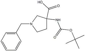 1-Benzyl-3-Boc-amino-3-pyrrolidine-carboxylic Acid Struktur