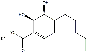 (2R,3S)-1-CARBOXY-4-PENTYL-2,3-DIHYDROXYCYCLOHEX-4,6-DIENE POTASSIUM SALT 95% Struktur