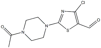 4-CHLORO-2-(1-ACETYL-4-PIPERAZINYL)-5-THIAZOLECARBOXALDEHYDE, 95+% Struktur