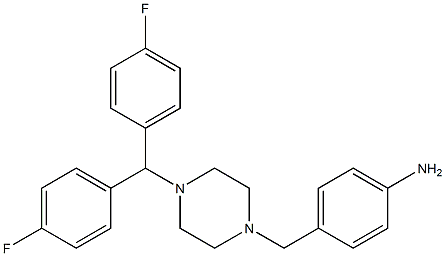 4-{4-[BIS(4-FLUOROPHENYL)METHYL]PIPERAZIN-1-YLMETHYL}PHENYLAMINE, 95+% Struktur