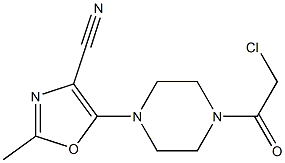 5-[4-(CHLOROACETYL)PIPERAZIN-1-YL]-2-METHYL-1,3-OXAZOLE-4-CARBONITRILE Struktur