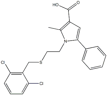 1-(2-(2,6-DICHLOROBENZYLTHIO)ETHYL)-2-METHYL-5-PHENYLPYRROLE-3-CARBOXYLIC ACID Struktur