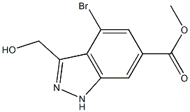 4-BROMO-3-HYDROXYMETHYLINDAZOLE-6-CARBOXYLIC ACID METHYL ESTER Struktur