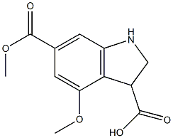 4-METHOXY-6-METHOXYCARBONYLINDOLINE-3-CARBOXYLIC ACID Struktur