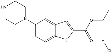 5-PIPERAZIN-1-YL-BENZOFURAN-2-CARBOXYLIC ACID ETHYL ESTER: HYDROCHLORIDE Struktur