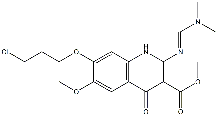 7-(3-CHLORO-PROPOXY)-2-(DIMETHYLAMINO-METHYLENEAMINO)-6-METHOXY-4-OXO-1,2,3,4-TETRAHYDRO-QUINOLINE-3-CARBOXYLIC ACID METHYL ESTER Struktur