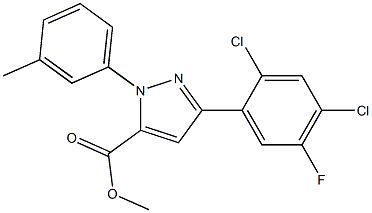 methyl 3-(2,4-dichloro-5-fluorophenyl)-1-m-tolyl-1H-pyrazole-5-carboxylate Struktur