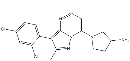 1-[3-(2,4-DICHLOROPHENYL)-2,5-DIMETHYLPYRAZOLO[1,5-A]PYRIMIDIN-7-YL]PYRROLIDIN-3-AMINE Struktur