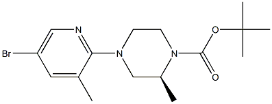 TERT-BUTYL 4-(5-BROMO-3-METHYLPYRIDIN-2-YL)-2-(S)-METHYLPIPERAZINE-1-CARBOXYLATE Struktur