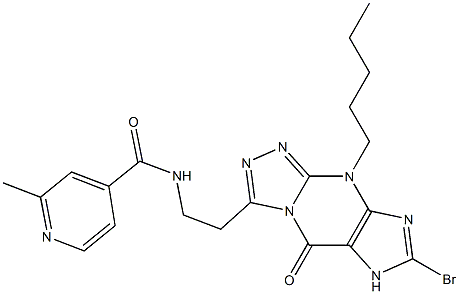 N-[2-(7-BROMO-5-OXO-9-PENTYL-6,9-DIHYDRO-5H-[1,2,4]TRIAZOLO[4,3-A]PURIN-3-YL)-ETHYL]-2-METHYL-ISONICOTINAMIDE Struktur