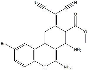 methyl 6,7-diamino-2-bromo-9-(dicyanomethylidene)-10,10a-dihydro-9H-benzo[c ]chromene-8-carboxylate Struktur