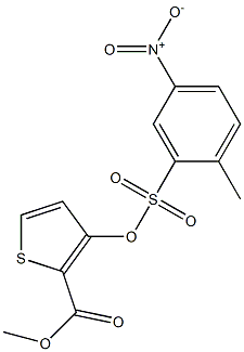 methyl 3-{[(2-methyl-5-nitrophenyl)sulfonyl]oxy}thiophene-2-carboxylate Struktur