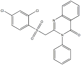 2-{[(2,4-dichlorophenyl)sulfonyl]methyl}-3-phenyl-4(3H)-quinazolinone Struktur