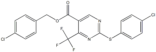 4-chlorobenzyl 2-[(4-chlorophenyl)thio]-4-(trifluoromethyl)pyrimidine-5-carboxylate Struktur