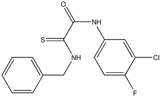 2-(benzylamino)-N-(3-chloro-4-fluorophenyl)-2-thioxoacetamide Struktur