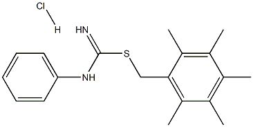 2,3,4,5,6-pentamethylbenzyl anilinomethanimidothioate hydrochloride Struktur