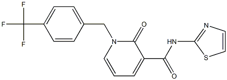 2-oxo-N-(1,3-thiazol-2-yl)-1-[4-(trifluoromethyl)benzyl]-1,2-dihydro-3-pyridinecarboxamide Struktur