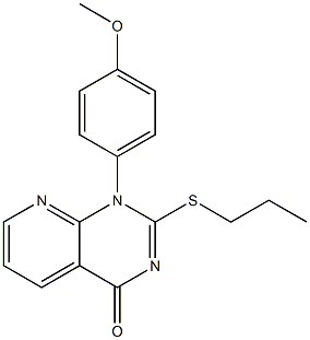 1-(4-methoxyphenyl)-2-(propylthio)-1,4-dihydropyrido[2,3-d]pyrimidin-4-one Struktur