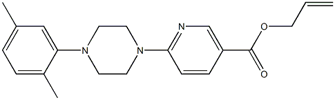 allyl 6-[4-(2,5-dimethylphenyl)piperazino]nicotinate Struktur