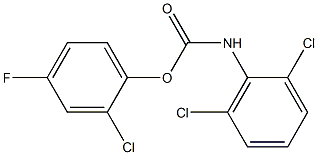 2-chloro-4-fluorophenyl N-(2,6-dichlorophenyl)carbamate Struktur