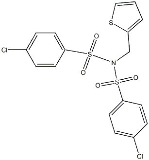 4-chloro-N-[(4-chlorophenyl)sulfonyl]-N-(2-thienylmethyl)benzenesulfonamide Struktur