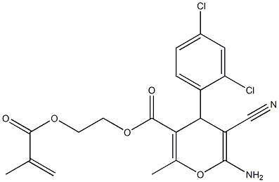 2-(methacryloyloxy)ethyl 6-amino-5-cyano-4-(2,4-dichlorophenyl)-2-methyl-4H-pyran-3-carboxylate Struktur