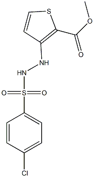 methyl 3-{2-[(4-chlorophenyl)sulfonyl]hydrazino}thiophene-2-carboxylate Struktur