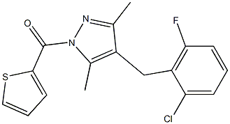 [4-(2-chloro-6-fluorobenzyl)-3,5-dimethyl-1H-pyrazol-1-yl](2-thienyl)methanone Struktur