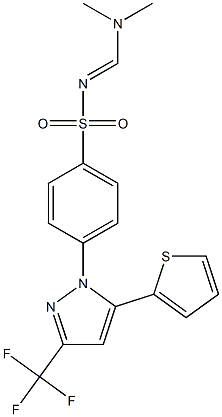 N1-[(dimethylamino)methylidene]-4-[5-(2-thienyl)-3-(trifluoromethyl)-1H-pyrazol-1-yl]benzene-1-sulfonamide Struktur