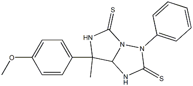 7-(4-methoxyphenyl)-7-methyl-3-phenyldihydro-1H-imidazo[1,5-b][1,2,4]triazole-2,5(3H,6H)-dithione Struktur