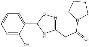 2-[5-(2-hydroxyphenyl)-4,5-dihydro-1,2,4-oxadiazol-3-yl]-1-tetrahydro-1H-pyrrol-1-ylethan-1-one Struktur