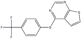 4-{[4-(trifluoromethyl)phenyl]thio}thieno[2,3-d]pyrimidine Struktur