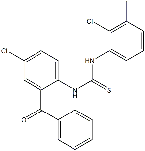 N-(2-benzoyl-4-chlorophenyl)-N'-(2-chloro-3-methylphenyl)thiourea Struktur