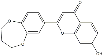 2-(3,4-dihydro-2H-1,5-benzodioxepin-7-yl)-7-hydroxy-4H-chromen-4-one Struktur