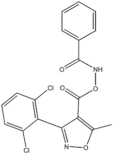 N-({[3-(2,6-dichlorophenyl)-5-methylisoxazol-4-yl]carbonyl}oxy)benzamide Struktur