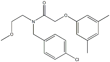 N-(4-chlorobenzyl)-2-(3,5-dimethylphenoxy)-N-(2-methoxyethyl)acetamide Struktur