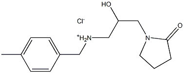 2-hydroxy-N-(4-methylbenzyl)-3-(2-oxo-1-pyrrolidinyl)-1-propanaminium chloride Struktur