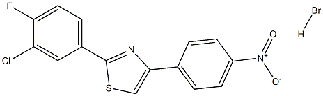 2-(3-chloro-4-fluorophenyl)-4-(4-nitrophenyl)-1,3-thiazole hydrobromide Struktur