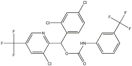 [3-chloro-5-(trifluoromethyl)-2-pyridinyl](2,4-dichlorophenyl)methyl N-[3-(trifluoromethyl)phenyl]carbamate Struktur