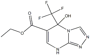 ethyl 5-hydroxy-5-(trifluoromethyl)-5,8-dihydro[1,2,4]triazolo[4,3-a]pyrimidine-6-carboxylate Struktur