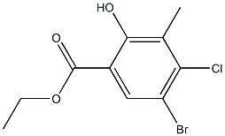 ethyl 5-bromo-4-chloro-2-hydroxy-3-methylbenzenecarboxylate Struktur