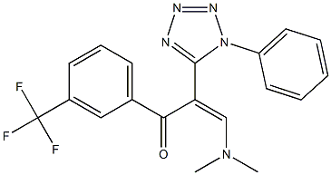 3-(dimethylamino)-2-(1-phenyl-1H-1,2,3,4-tetraazol-5-yl)-1-[3-(trifluoromethyl)phenyl]prop-2-en-1-one Struktur