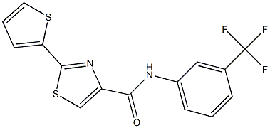 2-(2-thienyl)-N-[3-(trifluoromethyl)phenyl]-1,3-thiazole-4-carboxamide Struktur