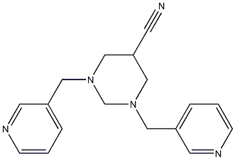 1,3-di(3-pyridylmethyl)hexahydropyrimidine-5-carbonitrile Struktur